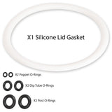 Tint Tanks© Replacement Silicone Lid Gasket + Rubber O-Ring Seal Set