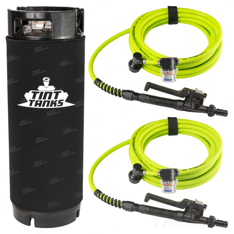 Window Tint Mounting Solution Sprayer Dual Hose Tank + Two 25ft Flexzilla Hoses