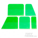 5 Piece Rubber Hand Squeegee Set For Tint / PPF / Wrap Installation - Green